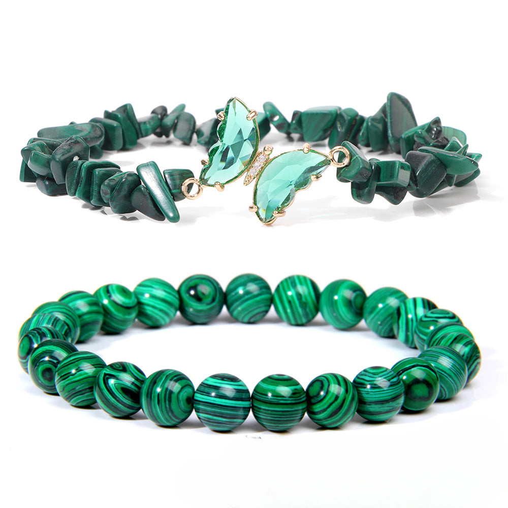 Wholesale Natural Stone Amethyst Gravel Double Layer Lapis Lazuli Bracelet